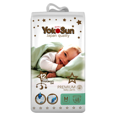 Подгузники-трусики Yokosun Premium M 6–10 кг 48 штук 1